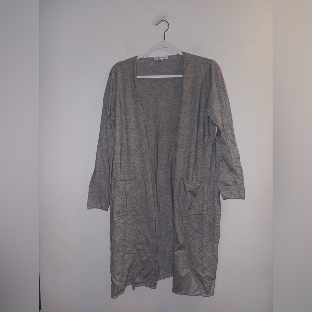 DKR & Company | Gray Side Slit Long Cardigan